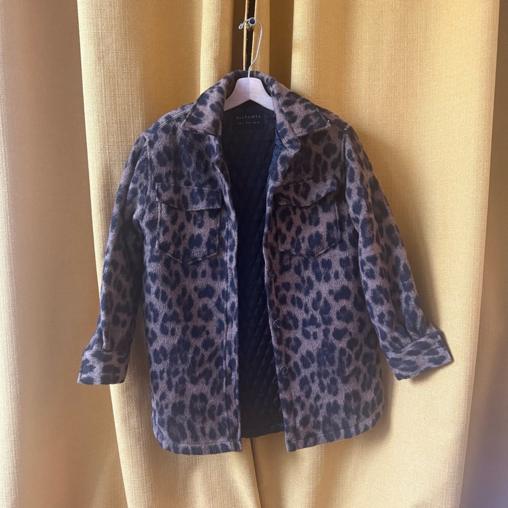 All Saints Leopard Print Utility Jacket